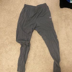 Dark grey champions sweatpants! VERY COMFY, light weight! LIKE BRAND NEW